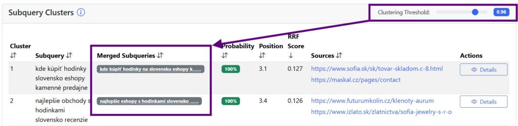 Clustering v QueryTool.ai